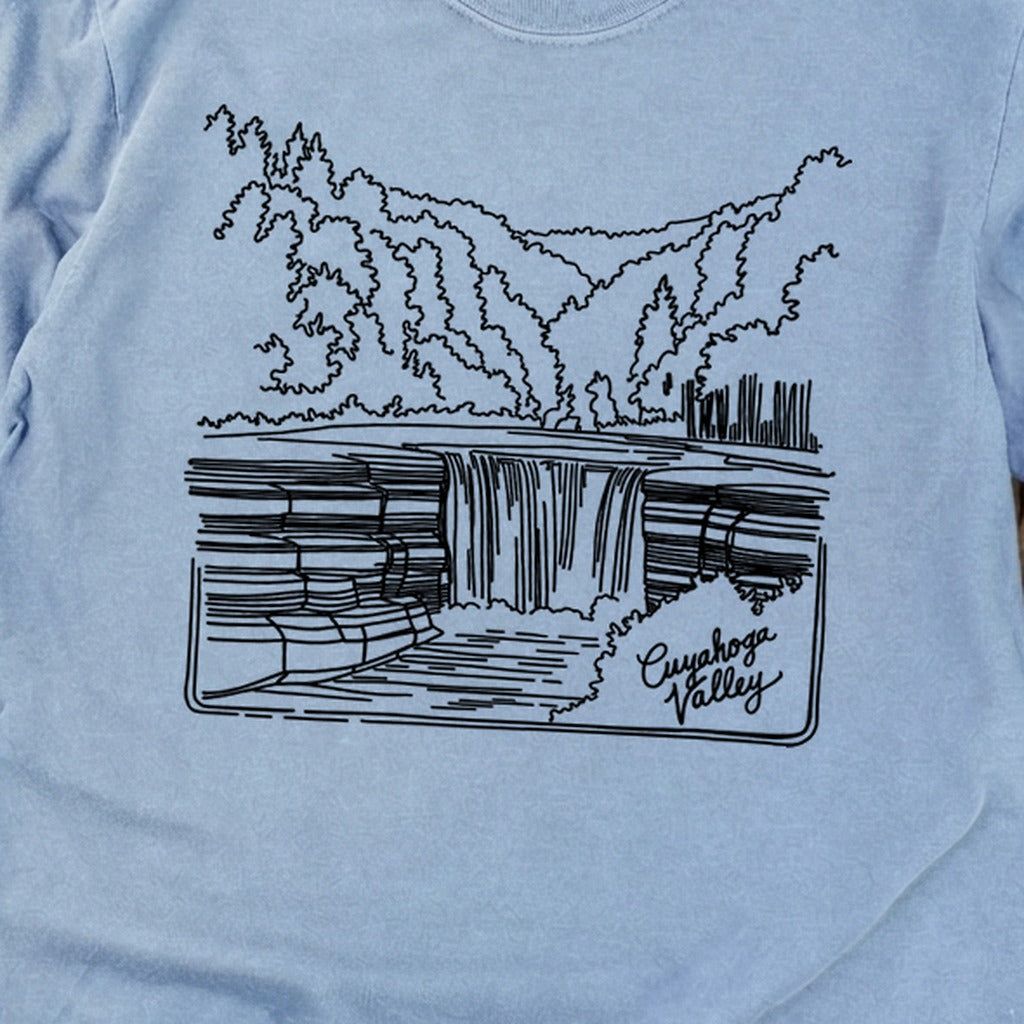 Cuyahoga Valley Line Drawing Cotton Long Sleeve