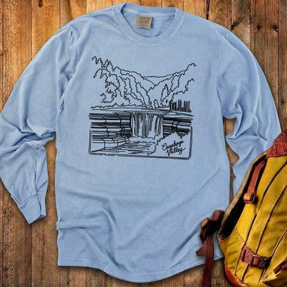 Cuyahoga Valley Line Drawing Cotton Long Sleeve