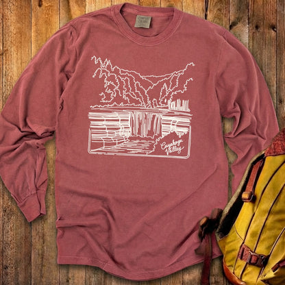 Cuyahoga Valley Line Drawing Cotton Long Sleeve