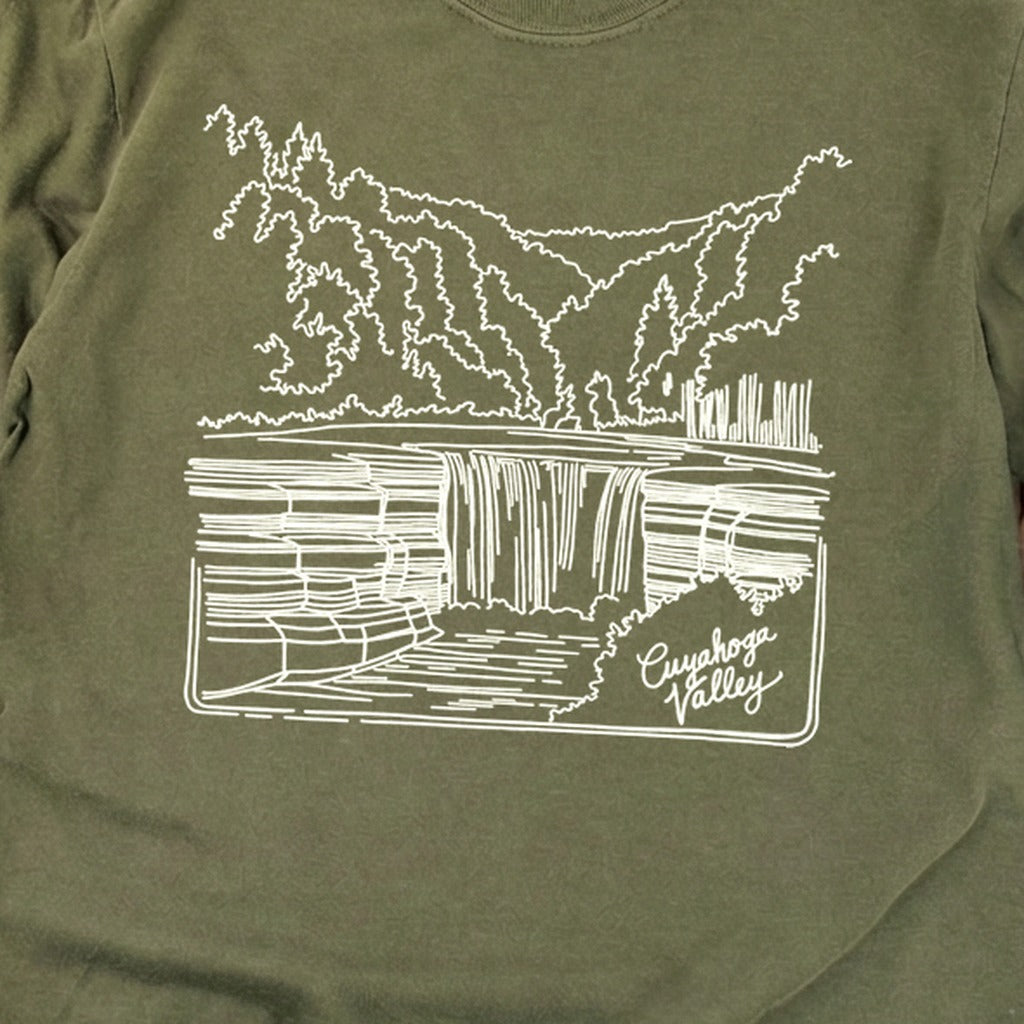 Cuyahoga Valley Line Drawing Cotton Long Sleeve