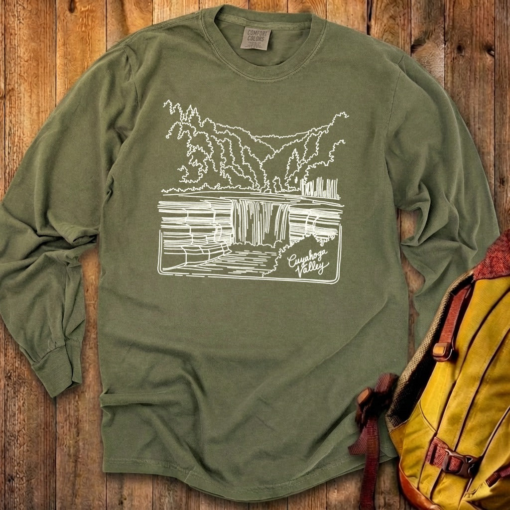 Cuyahoga Valley Line Drawing Cotton Long Sleeve