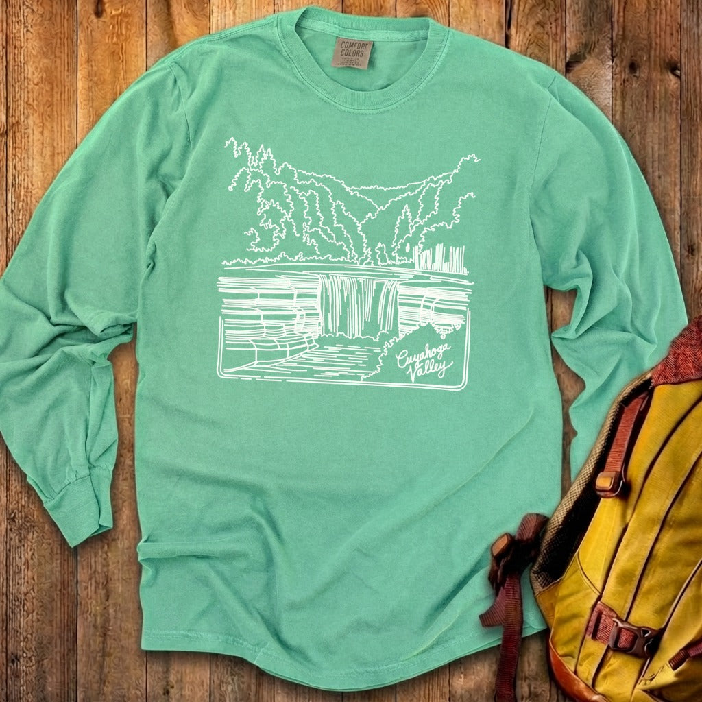 Cuyahoga Valley Line Drawing Cotton Long Sleeve
