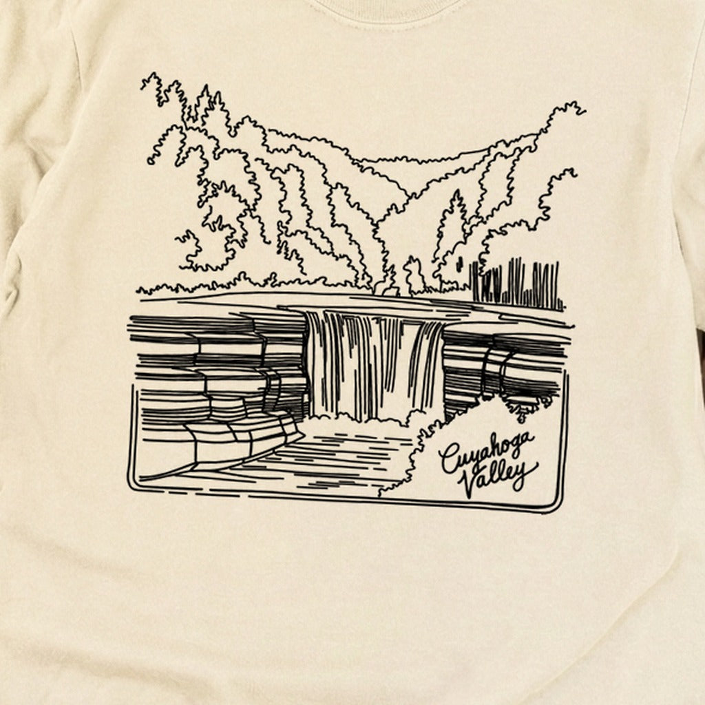 Cuyahoga Valley Line Drawing Cotton Long Sleeve