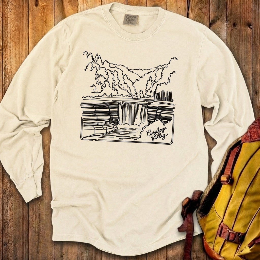 Cuyahoga Valley Line Drawing Cotton Long Sleeve