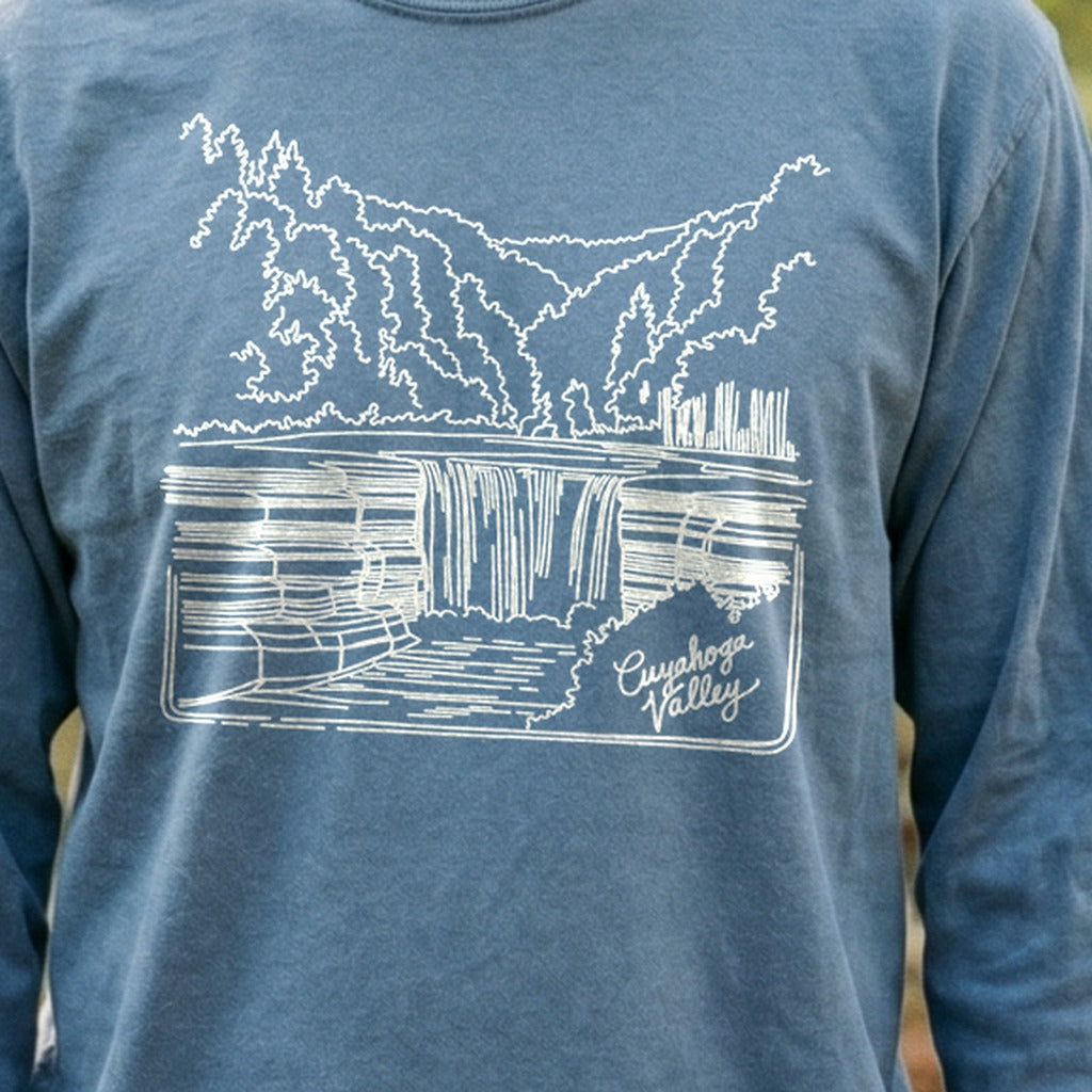 Cuyahoga Valley Line Drawing Cotton Long Sleeve