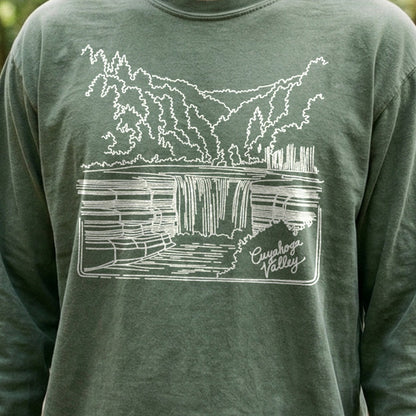 Cuyahoga Valley Line Drawing Cotton Long Sleeve