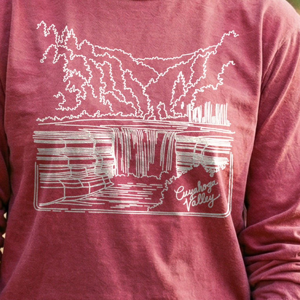 Cuyahoga Valley Line Drawing Cotton Long Sleeve