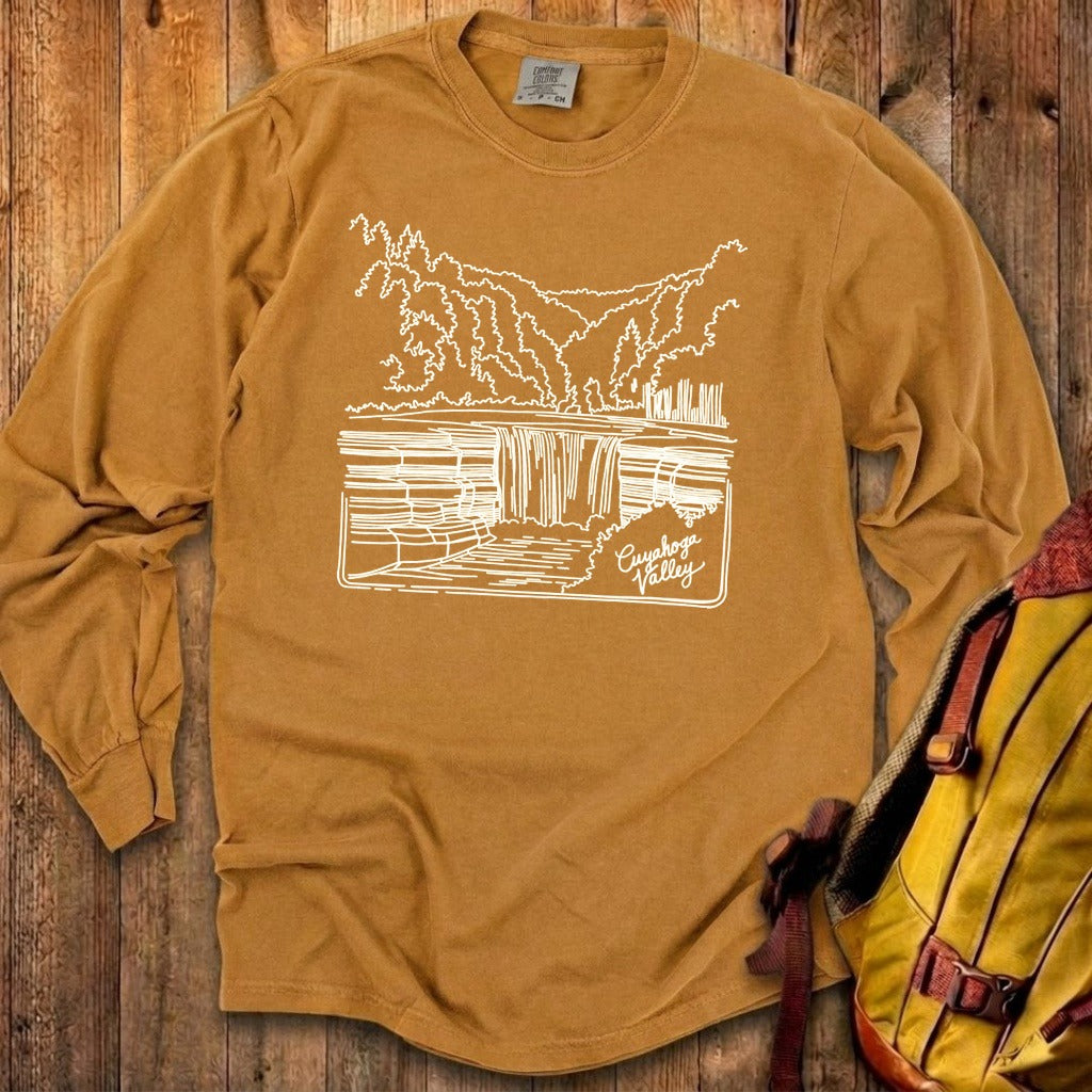 Cuyahoga Valley Line Drawing Cotton Long Sleeve