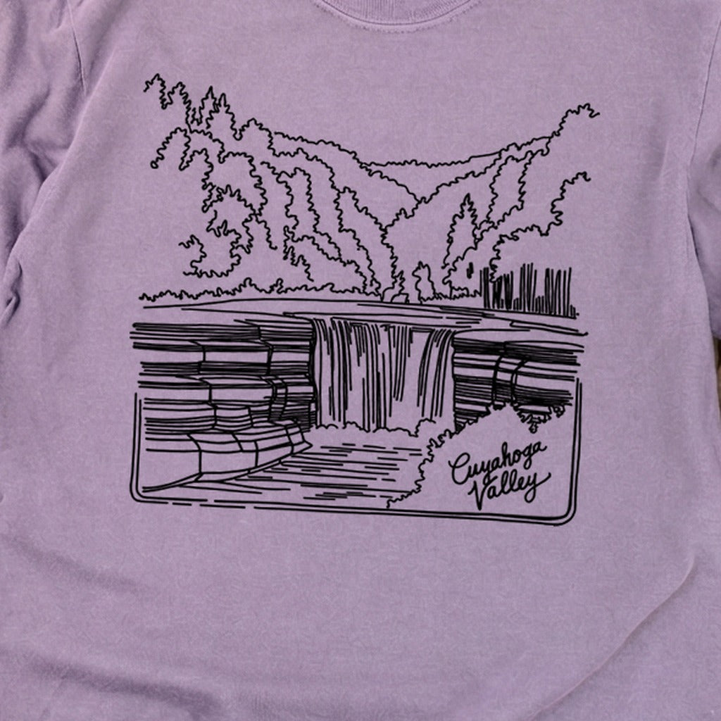 Cuyahoga Valley Line Drawing Cotton Long Sleeve