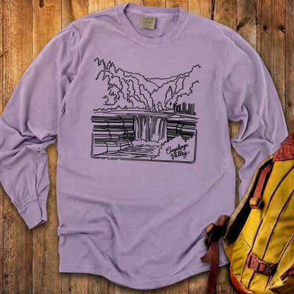 Cuyahoga Valley Line Drawing Cotton Long Sleeve