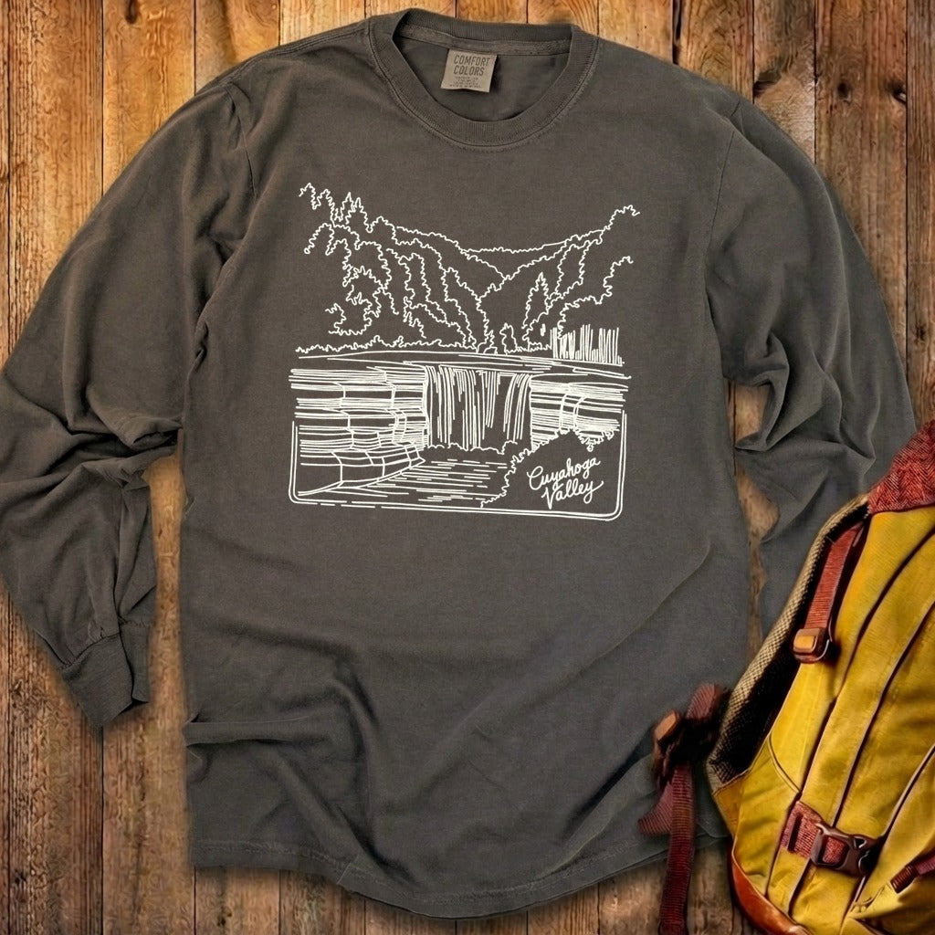 Cuyahoga Valley Line Drawing Cotton Long Sleeve