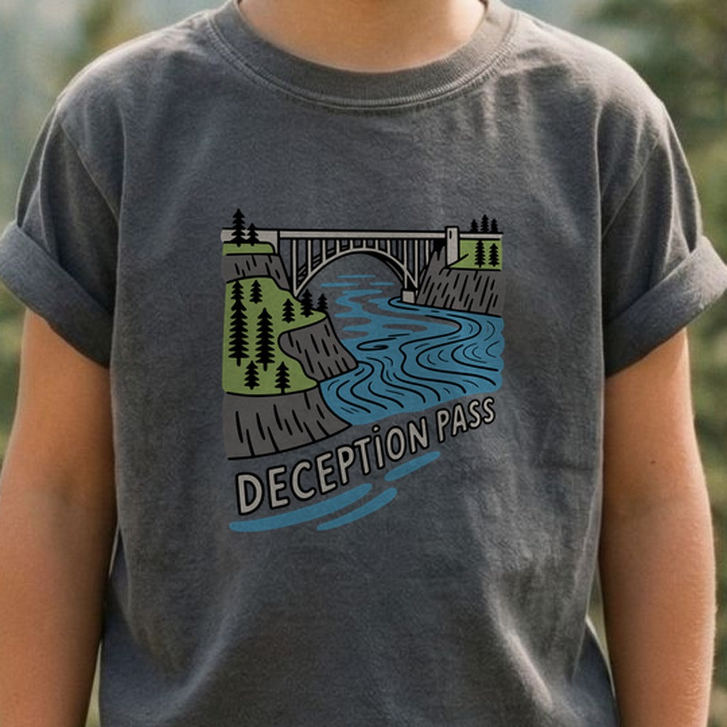 Deception Pass State Park Kids Cotton T-Shirt