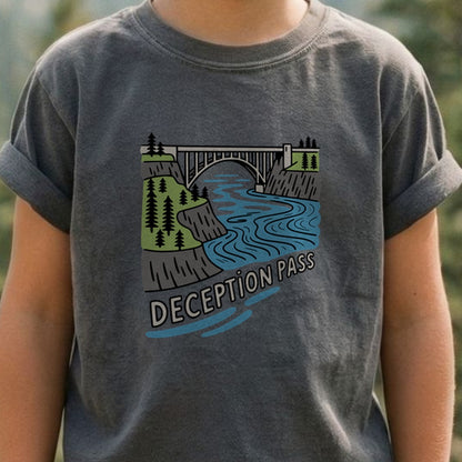 Deception Pass State Park Kids Cotton T-Shirt