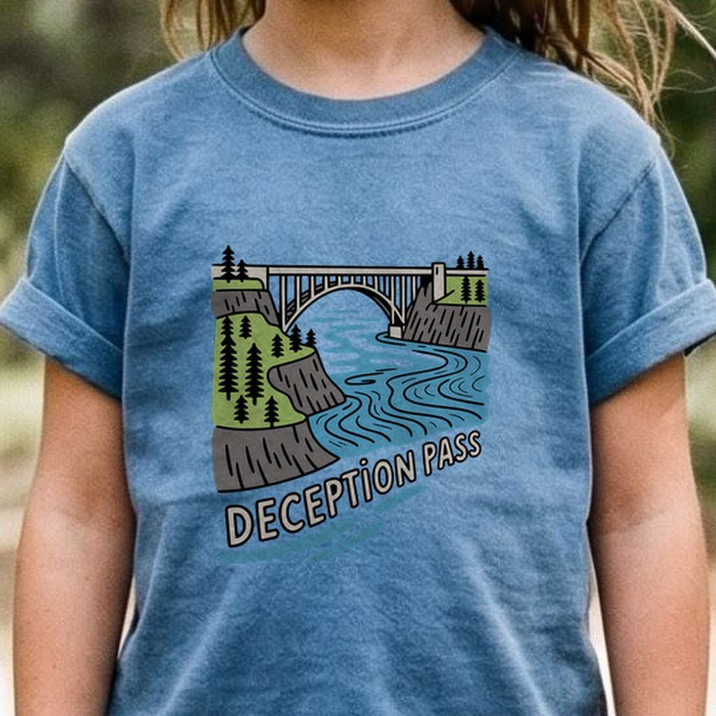 Deception Pass State Park Kids Cotton T-Shirt