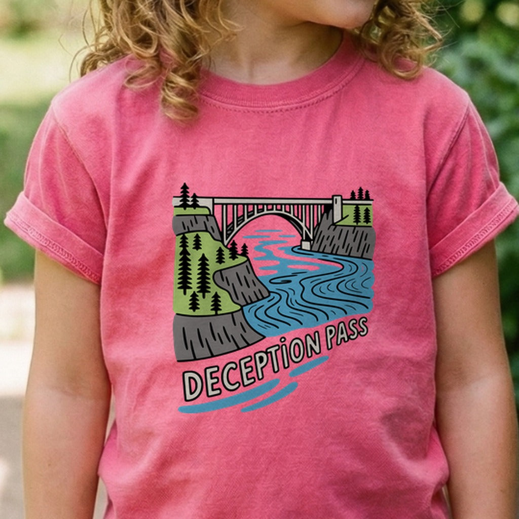 Deception Pass State Park Kids Cotton T-Shirt
