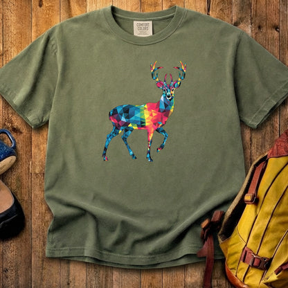 Deer Mosaic Cotton T-Shirt