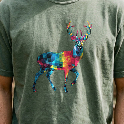 Deer Mosaic Cotton T-Shirt