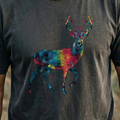 Deer Mosaic Cotton T-Shirt