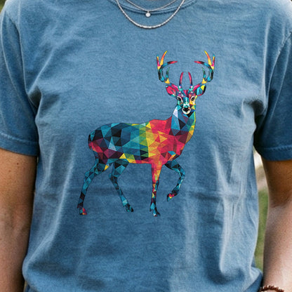Deer Mosaic Cotton T-Shirt