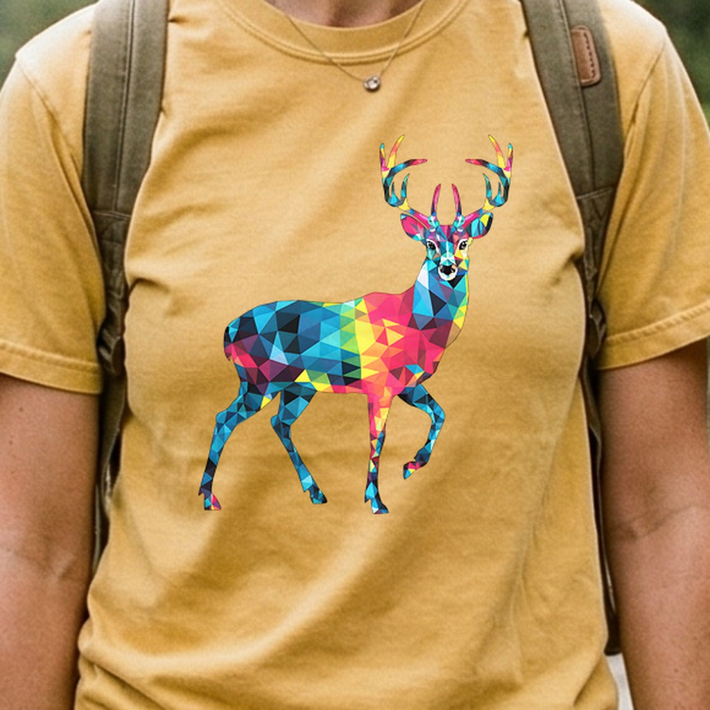 Deer Mosaic Cotton T-Shirt