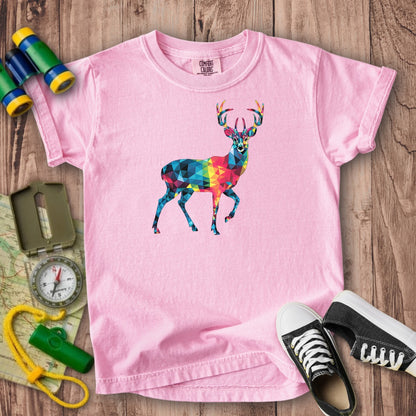 Deer Mosaic Kids Cotton T-Shirt