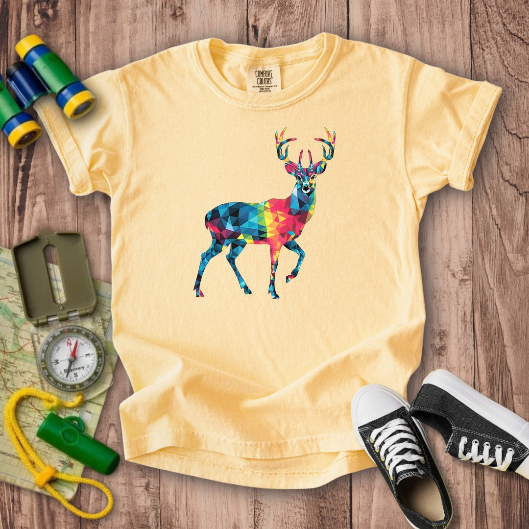 Deer Mosaic Kids Cotton T-Shirt