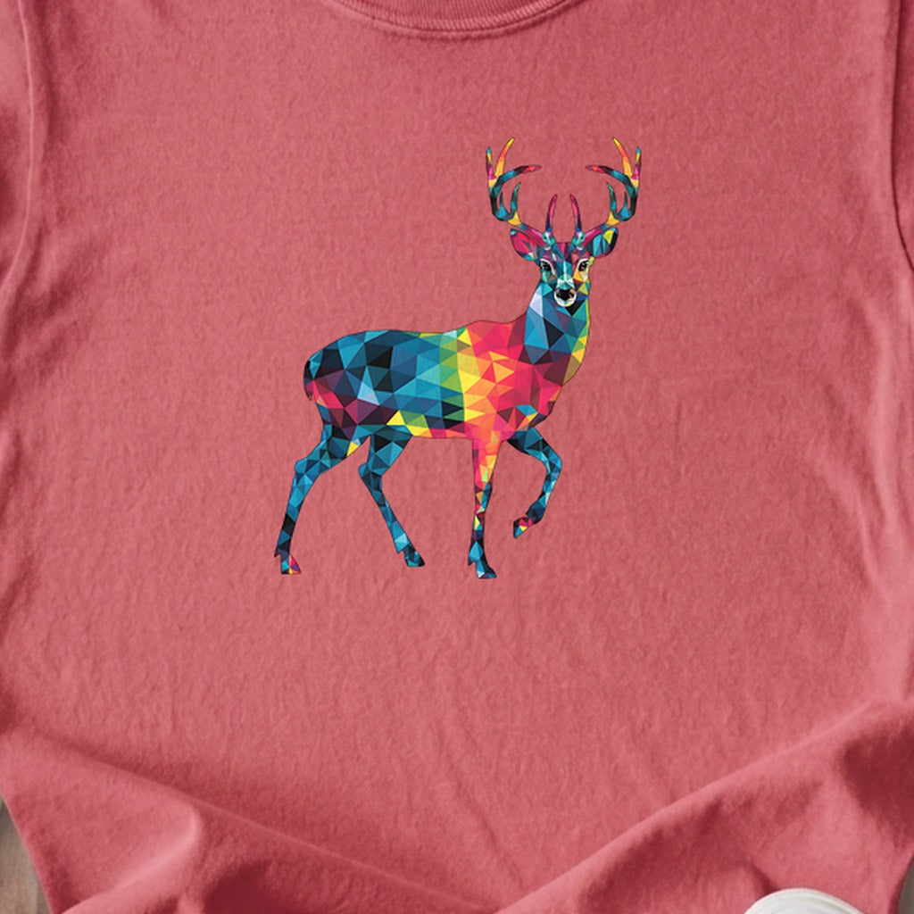 Deer Mosaic Kids Cotton T-Shirt