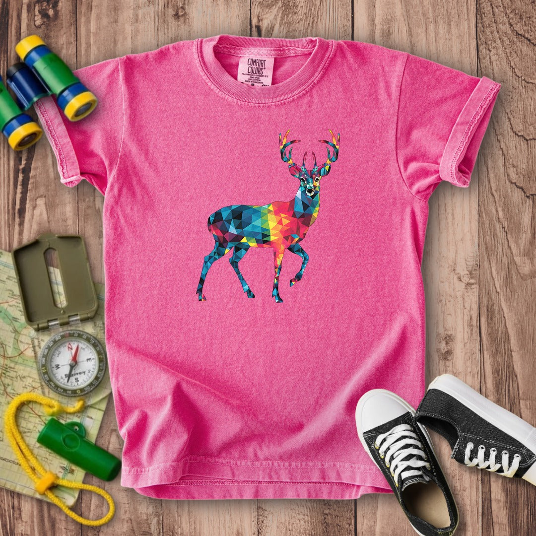 Deer Mosaic Kids Cotton T-Shirt