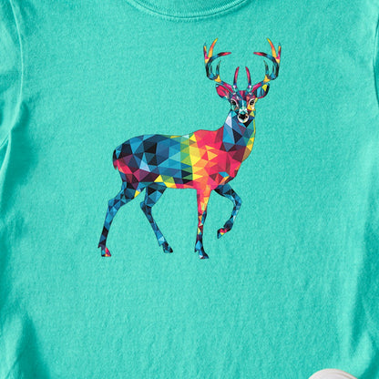 Deer Mosaic Kids Cotton T-Shirt