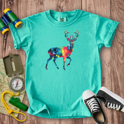 Deer Mosaic Kids Cotton T-Shirt