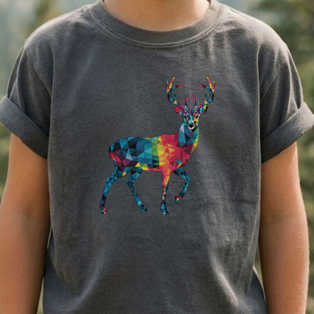 Deer Mosaic Kids Cotton T-Shirt