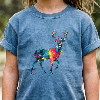 Deer Mosaic Kids Cotton T-Shirt