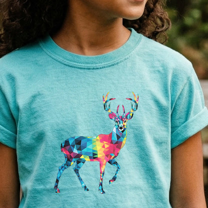 Deer Mosaic Kids Cotton T-Shirt