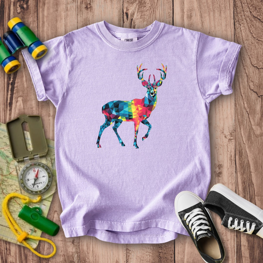 Deer Mosaic Kids Cotton T-Shirt
