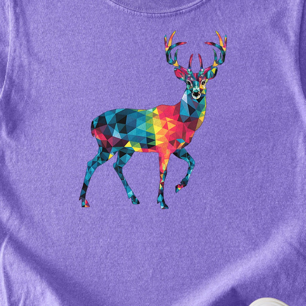 Deer Mosaic Kids Cotton T-Shirt