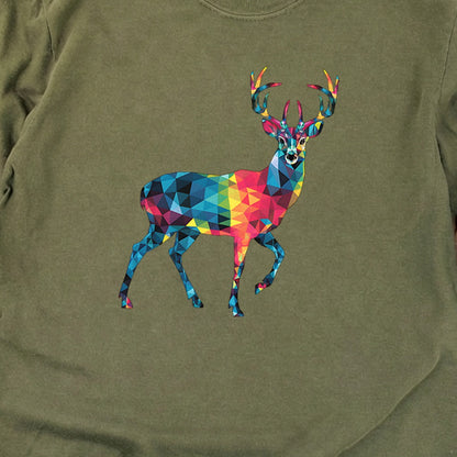 Deer Mosaic Cotton Long Sleeve