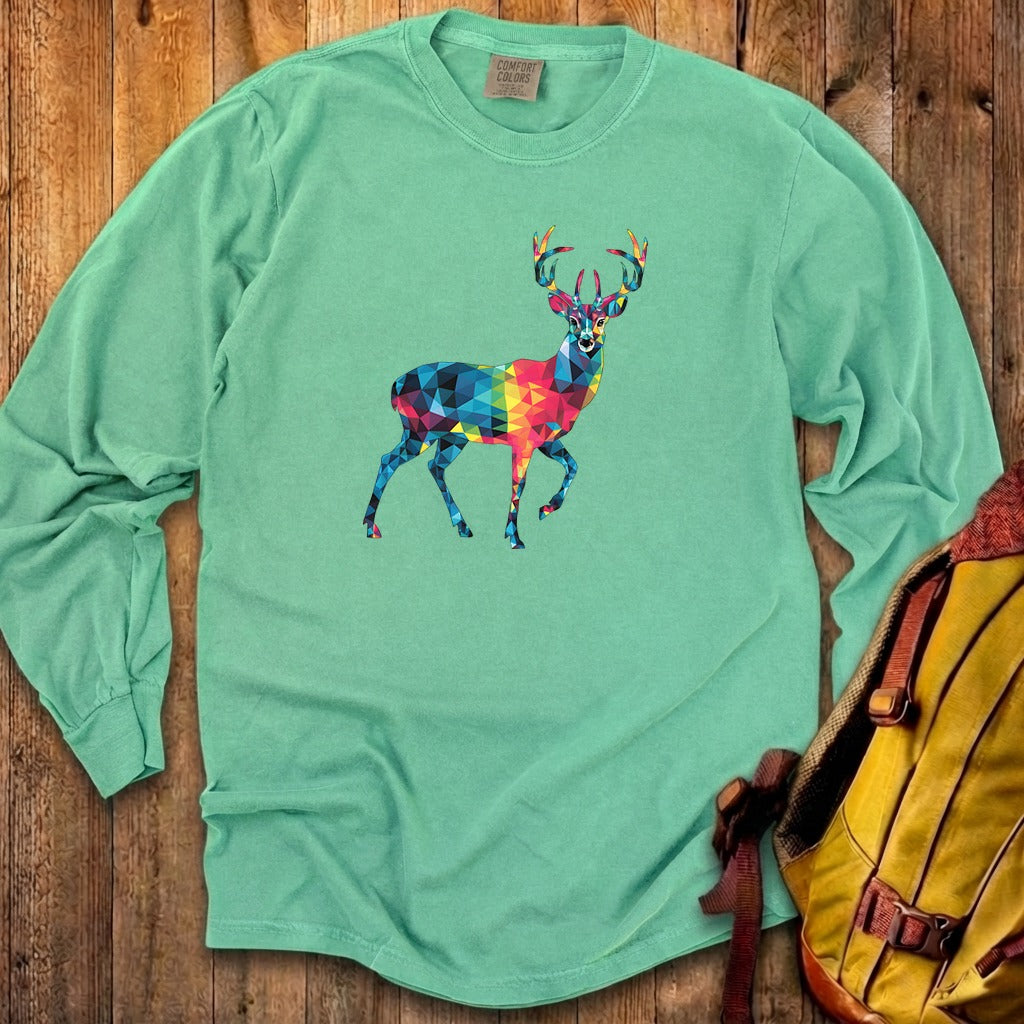 Deer Mosaic Cotton Long Sleeve