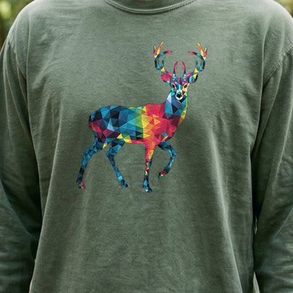 Deer Mosaic Cotton Long Sleeve