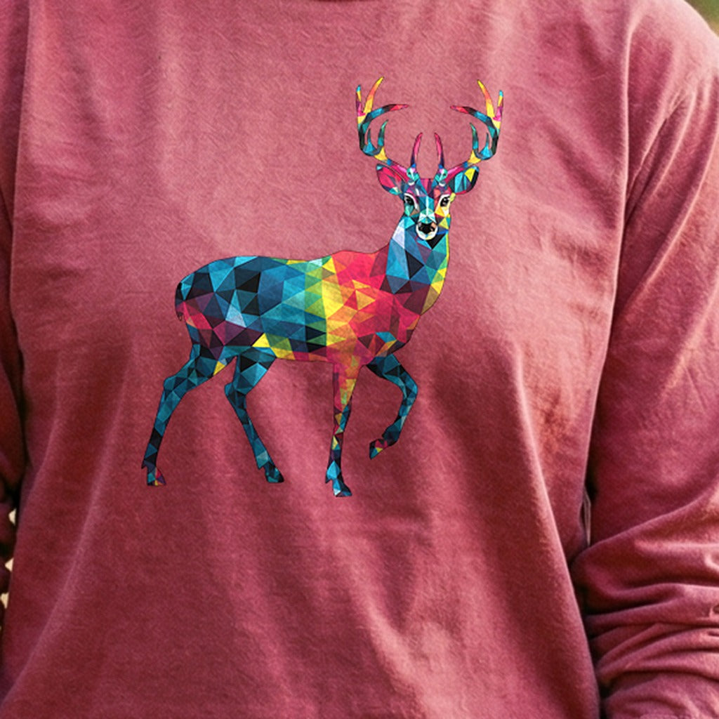 Deer Mosaic Cotton Long Sleeve