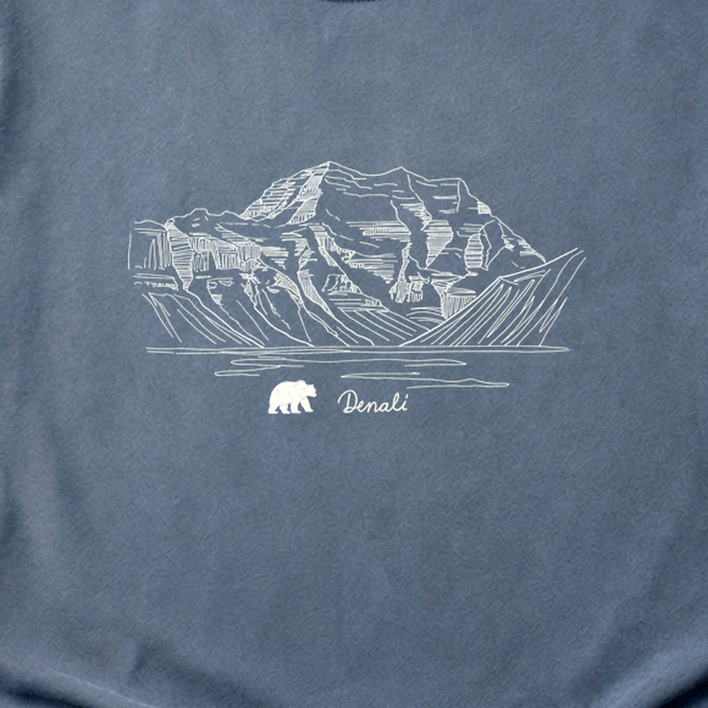 Denali Line Drawing Cotton T-Shirt