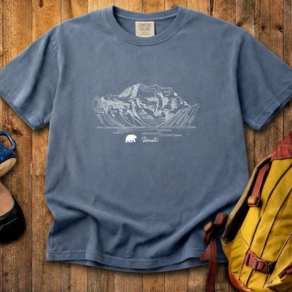 Denali Line Drawing Cotton T-Shirt