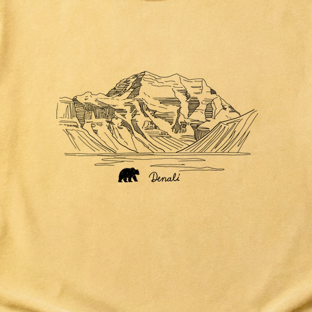 Denali Line Drawing Cotton T-Shirt