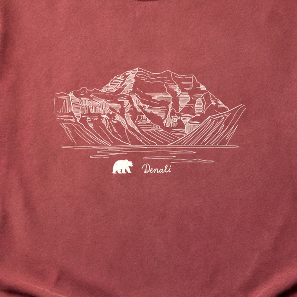 Denali Line Drawing Cotton T-Shirt