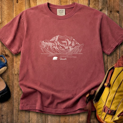 Denali Line Drawing Cotton T-Shirt