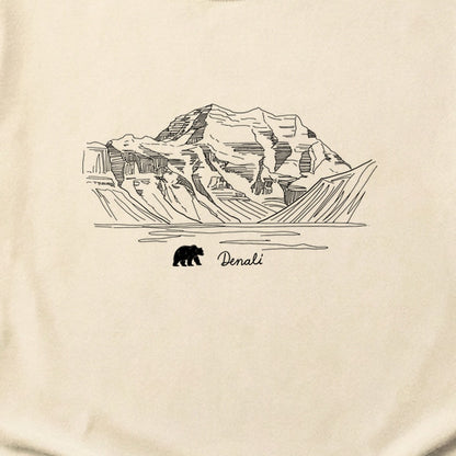 Denali Line Drawing Cotton T-Shirt