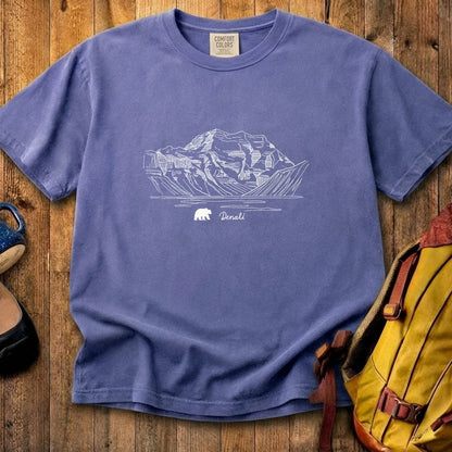 Denali Line Drawing Cotton T-Shirt