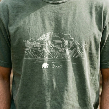 Denali Line Drawing Cotton T-Shirt