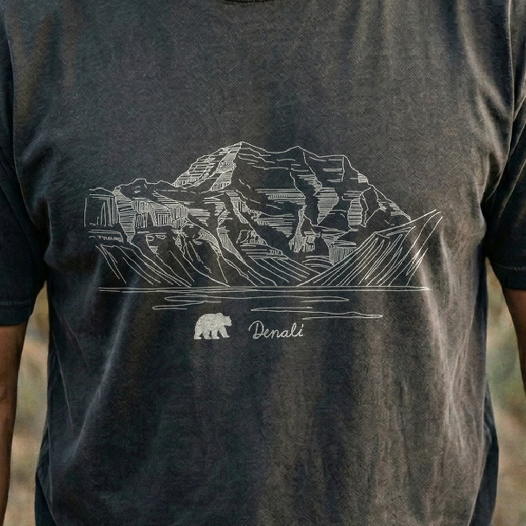 Denali Line Drawing Cotton T-Shirt