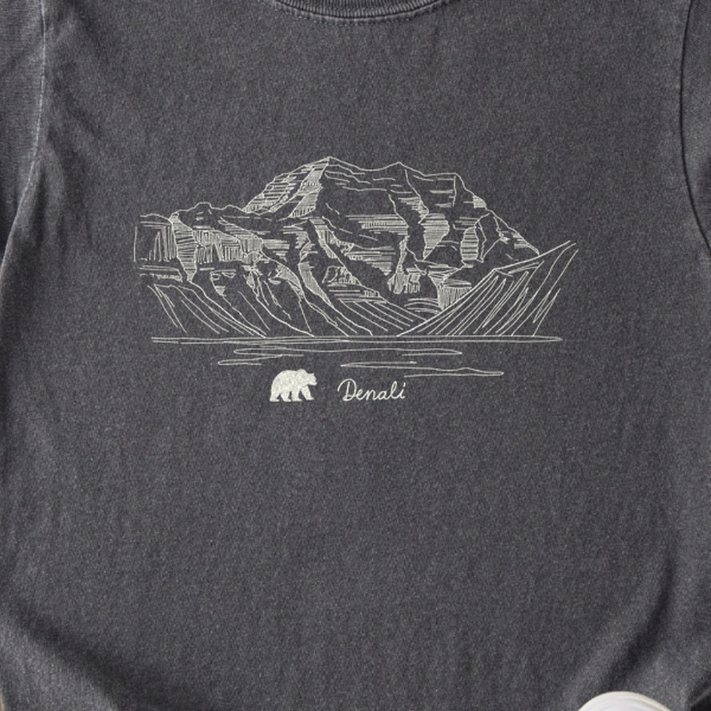 Denali Line Drawing Kids Cotton T-Shirt
