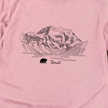 Denali Line Drawing Cotton Long Sleeve